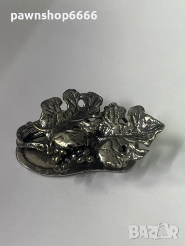 Сребърна брошка 800 проба , снимка 2 - Колиета, медальони, синджири - 52322330