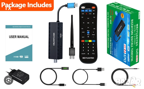 DVB-T2 HEVC H.265 ТВ тунер HDMI USB, снимка 2 - Приемници и антени - 52668153