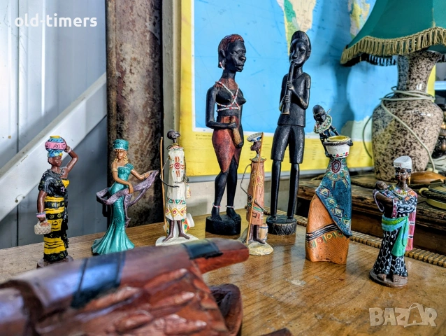 Колекция декоративни африкански статуетки – Ръчна изработка, снимка 8 - Декорация за дома - 53261686