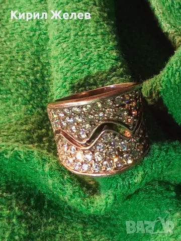 ФЕШЪН СКЪПОЦЕНЕН СРЕБЪРЕН ПРЪСТЕН МАТИРАНО СРЕБРО 925 ИНКРУСТИРАН с ИСКРЯЩИ ФАСЕТИРАНИ ЦИРКОНИ 25217, снимка 15 - Пръстени - 49273159