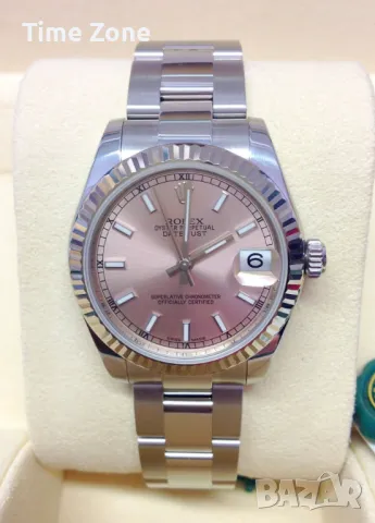 Rolex Datejust 36mm Steel Olive Green Palm Motif Automatic Дамски Различни Варианти, снимка 9 - Дамски - 48183154