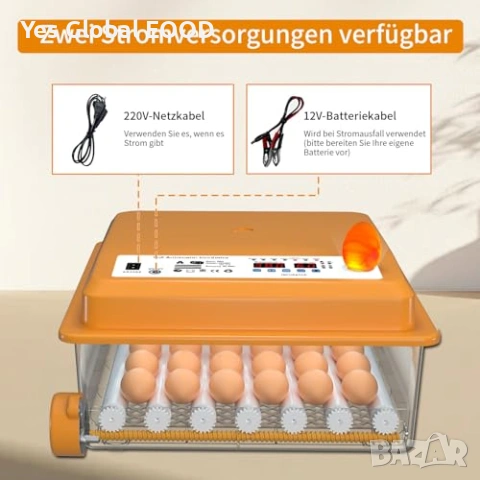 Chalixion инкубатор за 36 яйца автоматичен, снимка 6 - Друга електроника - 53443627