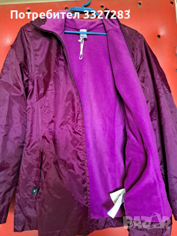 Quechua, дамско яке с качулка ,против дъжд със подплата от тънък слой полар М