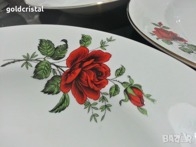 Стар български порцелан чинии дълбоки , снимка 6 - Антикварни и старинни предмети - 53238308