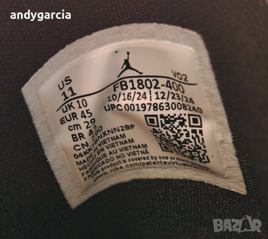  Nike Air Jordan Zion 4 ЧИСТО НОВИ 45.0 ти номер 29.0см стелка с кутия 100% оригинални, снимка 12 - Маратонки - 53636386