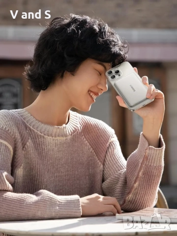 Външна батерия Baseus Picogo AM41, ултра тънка 10000mAh Qi2 Magsafe външна батерия 15W безжична, бър, снимка 8 - Външни батерии - 51846650