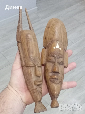 Автентичен дует африкански стенни маски - ръчна изработка