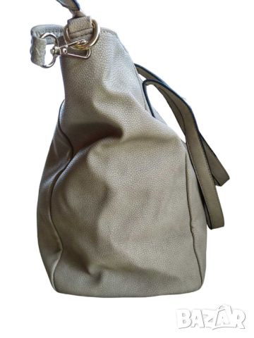 Дамска елегатна чанта за рамо, Бежова, 39х30х17 см, снимка 4 - Чанти - 45707876