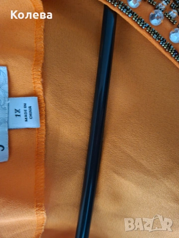 Оранжева дамска блуза, снимка 3 - Туники - 54099615