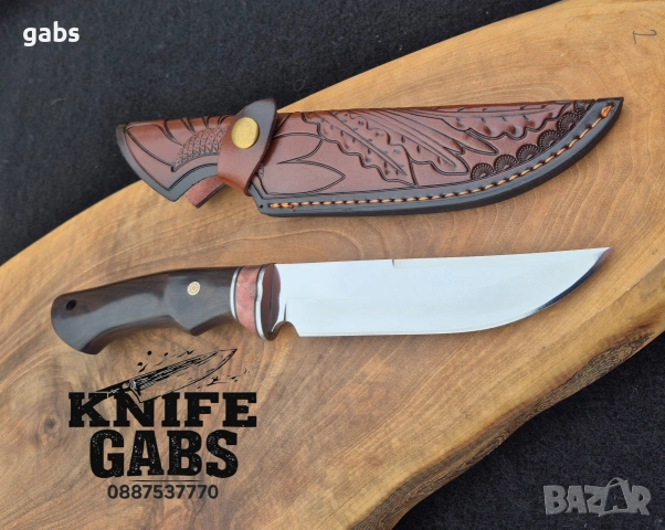 Висококачествен ръчно изработен нож с кожена кания,LN404, снимка 15 - Ножове - 48866253