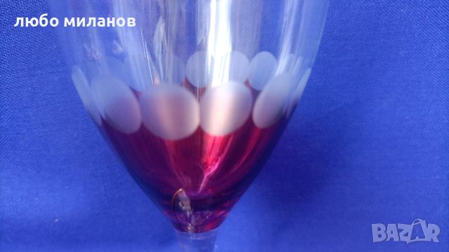 Ретро чаши комплект 6 бр, калиево стъкло, неползвани, снимка 6 - Антикварни и старинни предмети - 45997773