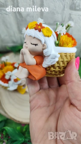 Ангелчета в цвят оранжев и жълт!!, снимка 3 - Декорация за дома - 50978425