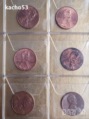 1 цент 1963-2007 г.- 40 броя , САЩ, снимка 8 - Нумизматика и бонистика - 54255223
