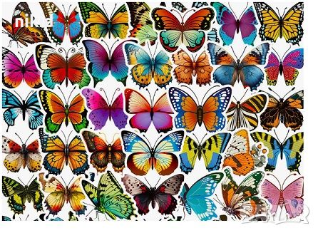 50 бр Пеперуди самозалепващи лепенки стикери за украса декор картонена торта и др, снимка 1 - Други - 33376239