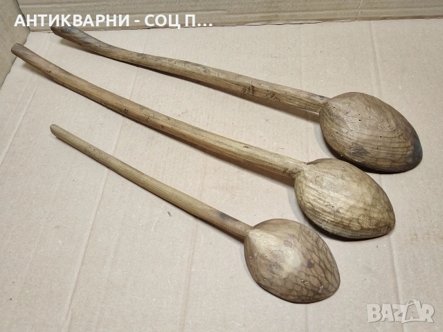 Комплект Стари Ръчно Изработени Дървени Лъжици, Стара Ръчно Изработена Дървена Лъжица. / НОМЕР 1597., снимка 5 - Антикварни и старинни предмети - 53670094