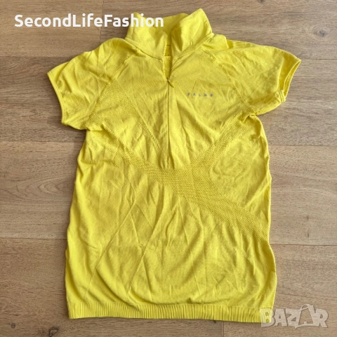 Дамска спортна тениска с цип Falke Ergonomic Sport System размер XS жълта