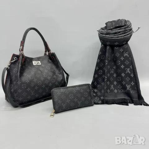 дамски комплекти чанта, шал и портмоне louis vuitton , снимка 7 - Чанти - 48341149