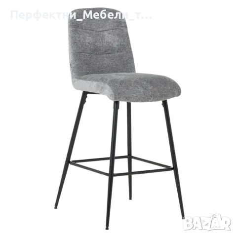 Удобен тапициран бар стол-здрава устойчива метална конструкция,степенки,икономична цена!