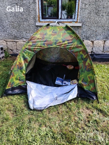 Камуфлажна, четириместна, водонепромокаема палатка 208 X 208см, снимка 9 - Палатки - 46700306