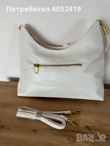 Бяла дамска чанта с две дръжки , снимка 3 - Чанти - 45004043