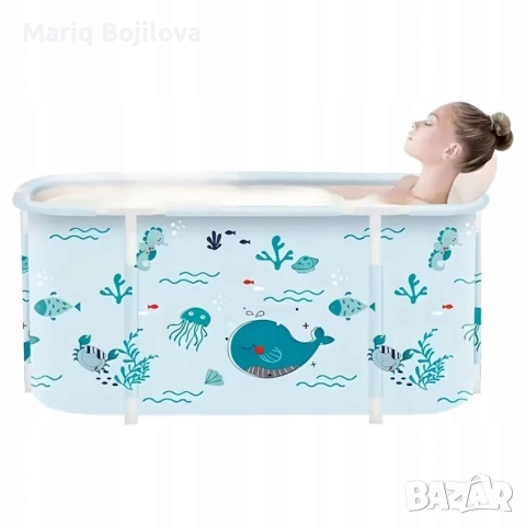 Сгъваема преносима вана XXL с възглавница и топлоизолация – Комфорт и удобство в малката баня, снимка 4 - Други стоки за дома - 52885144