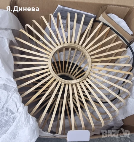 Декоративен полилей от бамбук, снимка 4 - Полилеи - 50792310