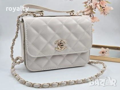 Ch🅰️nel Нова Бяла Дамска Кожена Чанта Ш🅰️нел 