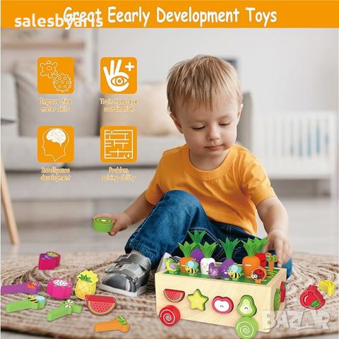 Montessori дървени играчки - за развитие, подходящи за деца от 2 до 4г, снимка 5 - Образователни игри - 45132211
