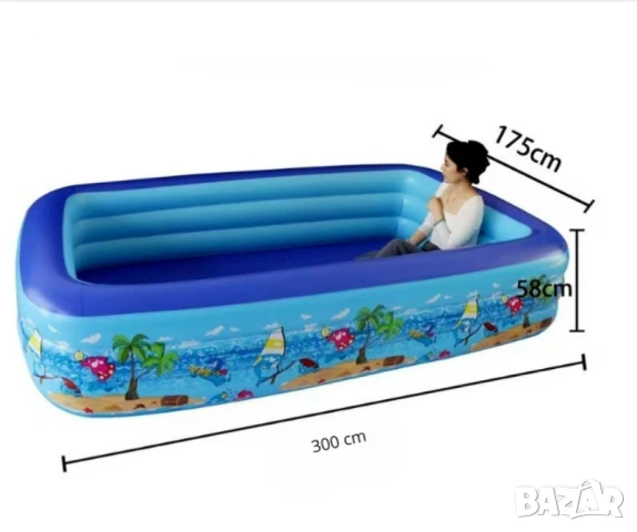 Голям удебелен надуваем басейн за дома – идеален за бебета, деца и възрастни, снимка 4 - Други стоки за дома - 51062824