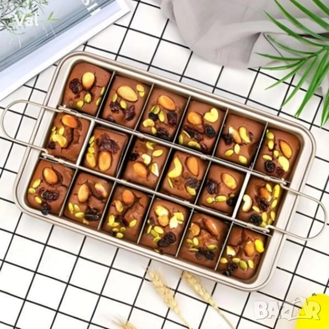 Форма за печене с разделители – 18 равни порции, незалепващо покритие и перфектни сладкиши у дома