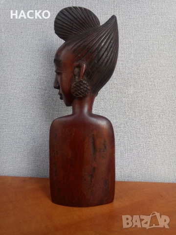 Африканска Ръчно Изработена Дървена Статуетка от Червено Дърво 1994 г. Того, снимка 6 - Статуетки - 52651523