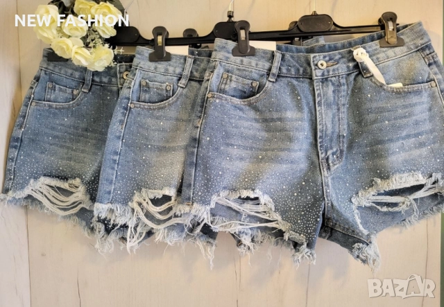 Разпродажба ✨ Дънкови Панталонки с Камъни ✨, снимка 5 - Къси панталони и бермуди - 51836623
