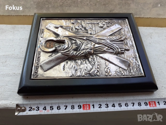 Голяма сребърна икона със сертификат, снимка 6 - Антикварни и старинни предмети - 53429965