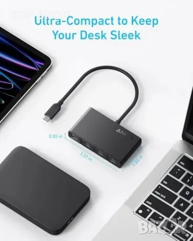 Нов USB-C Хъб Anker, 4 порта, 10Gbps, 100W PD за MacBook, iPad, Dell, снимка 5 - Друга електроника - 49451250