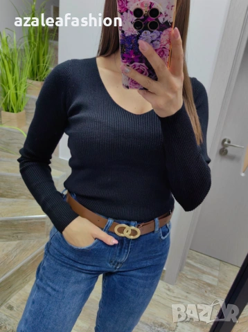 Черен дамски пуловер, снимка 3 - Блузи с дълъг ръкав и пуловери - 53082611