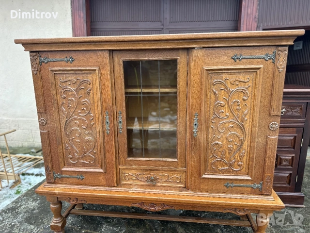 Дървена витрина / шкаф – класически стил, снимка 4 - Секции и витрини - 53959038