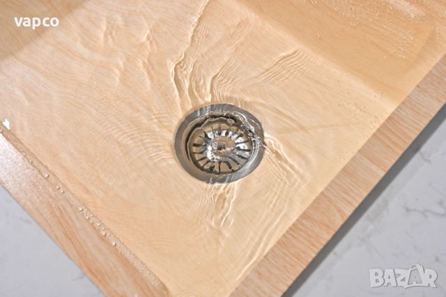 Дъб натур - Мултифункционална кухненска мивка с двоен водопад , снимка 7 - Мивки - 52130617