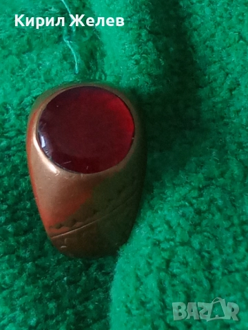СТАРИНЕН КЛАСИЧЕСКИ КАТАЛИНЕН МЕДЕН ПРЪСТЕН СТИЛНО РЪЧНО ОРНАМЕНТИРАН РЯДКО РЕТРО БИЖУ 41174, снимка 15 - Антикварни и старинни предмети - 50528655