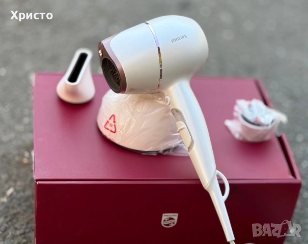 Сешоар Philips Prestige BHD628/00, SenseIQ сензор, 2 скорости, 3 предварително зададени режима, снимка 2 - Сешоари - 53588517