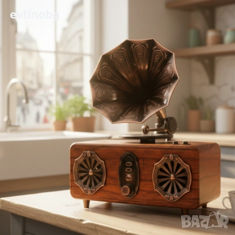 Bluetooth радио колонка AS36, 2x5W, 1800mAh – ретро и мощна, снимка 2 - Bluetooth тонколони - 53781062