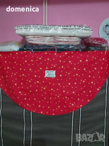  Коледни кръгли покривки за маса, снимка 4 - Покривки за маси - 52474696