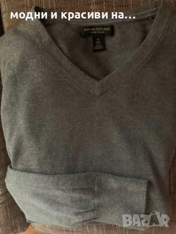 Мъжки пуловер Banana Republic, размер М (коприна, кашмир), снимка 7 - Пуловери - 52289191