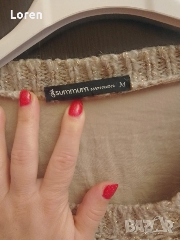 *Summum woman*Блузка плетена отпред,сатен отзад с тричетвърт ръкав, снимка 16 - Блузи с дълъг ръкав и пуловери - 52648869