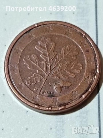 1 евро цента с дефект (die break) (collar cud) , снимка 2 - Нумизматика и бонистика - 52260792