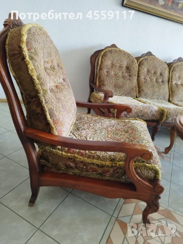 Ретро холова гарнитура , снимка 3 - Дивани и мека мебел - 51306375