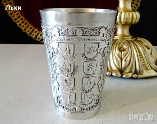 Калаена чаша с градски гербове,бира. , снимка 5 - Антикварни и старинни предмети - 54283197