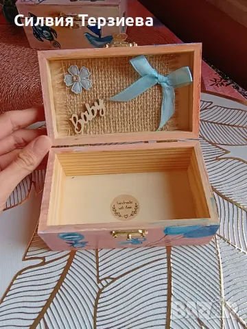 Ръчно изработена дървена кутия за бебе момче , снимка 4 - Декорация за дома - 49738379