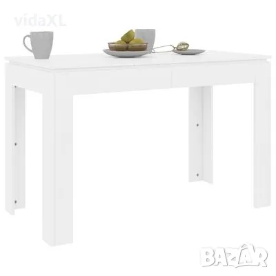 vidaXL Трапезна маса, бял гланц, 120x60x76 см, инженерно дърво(SKU:800762), снимка 2 - Маси - 48588943