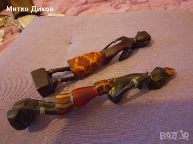 Дървени скулптурки от Африка два броя 213и 197 мм, снимка 5 - Декорация за дома - 53800135