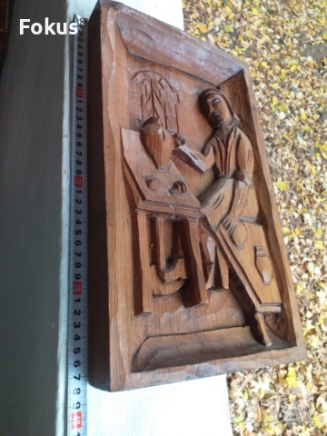 ДЪРВОРЕЗБА РЪЧНА РАБОТА ПАНО РЕЗБА МАЙСТОР ГРЪНЧАР, снимка 2 - Антикварни и старинни предмети - 53508200